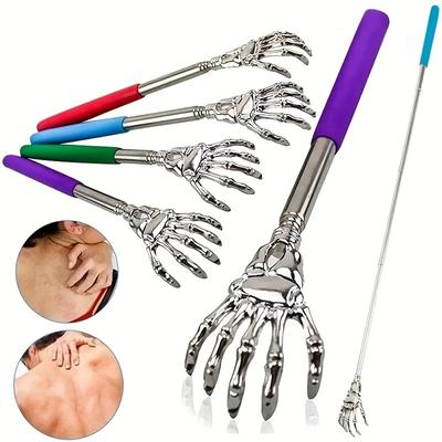 1pc Extendable Back Scratcher, Stainless Steel Portable Telescopic Rubber Handle Back Scratchers for Thanksgiving, Birthday, Christmas Gifts