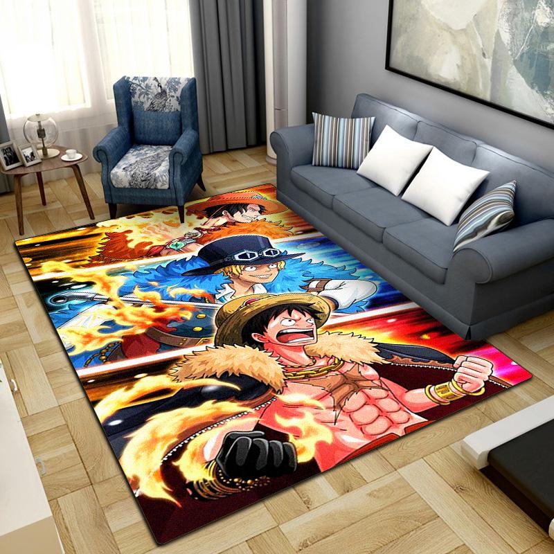 One Piece Anime Puzzle Washable Non-Slip Rug Carpet Larget Floor Mat Bedroom Home Decor LXR176