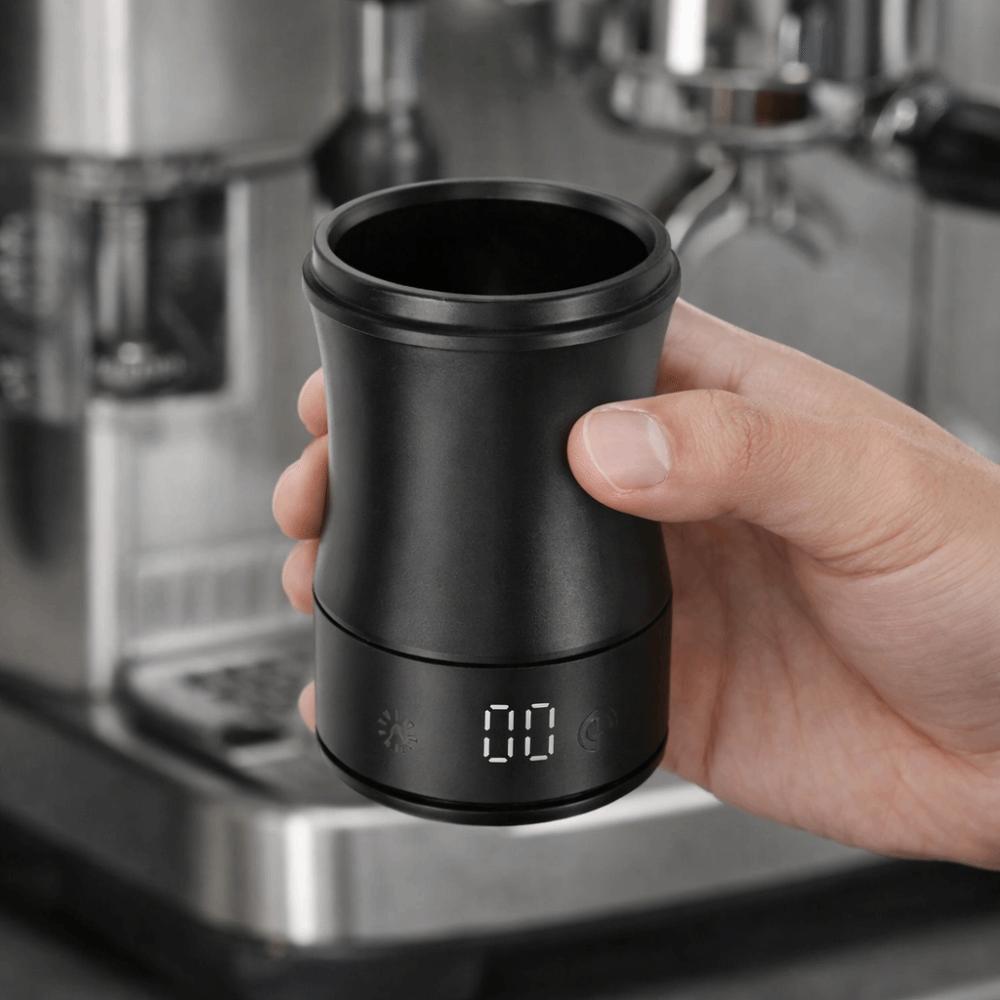 High-precision 58 MM Coffee Dosing Cup Aluminium Alloy Wear-resistant Electronic Coffee Scale LED Screen Coffee Powder Cup Cafe