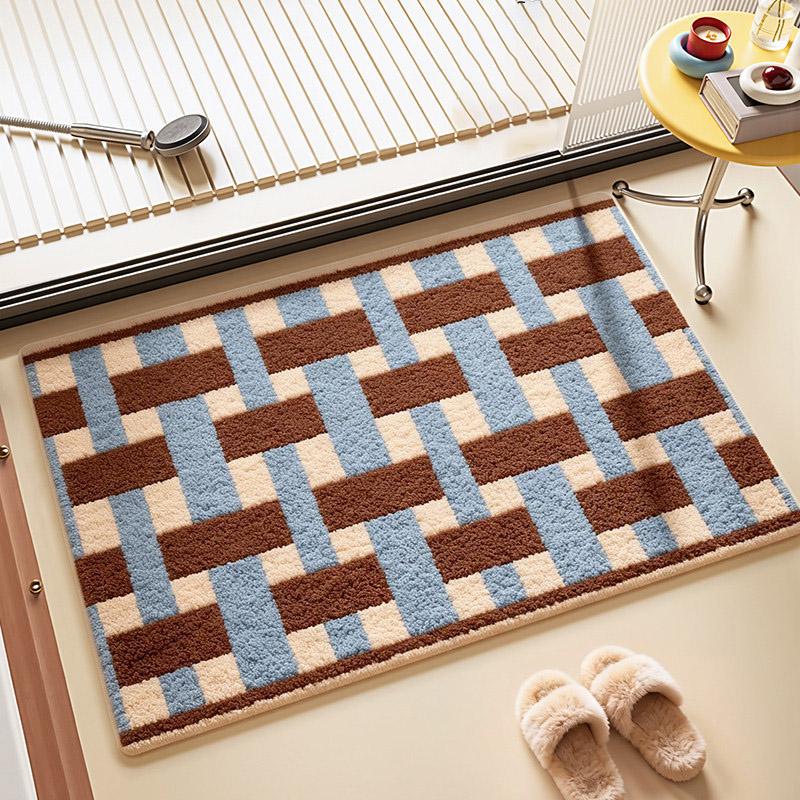 1pc 45*70cm Soft Absorbent Bath Mat Bathroom Rugs Non-Slip Quick-Dry Bath Rug Floor Mat For Bathroom Entryway Kitchen
