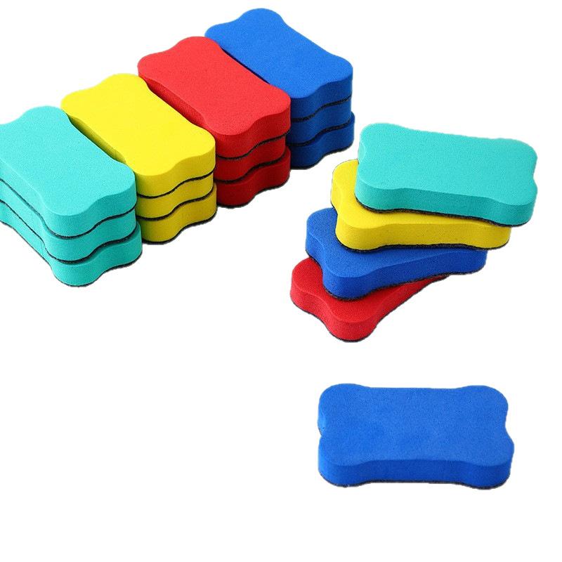 30Pcs Random Color Whiteboard Eraser Magnetic Felt Cloth Eraser Small Bone Eraser Office Essential Whiteboard Blackboard Eraser Reusable