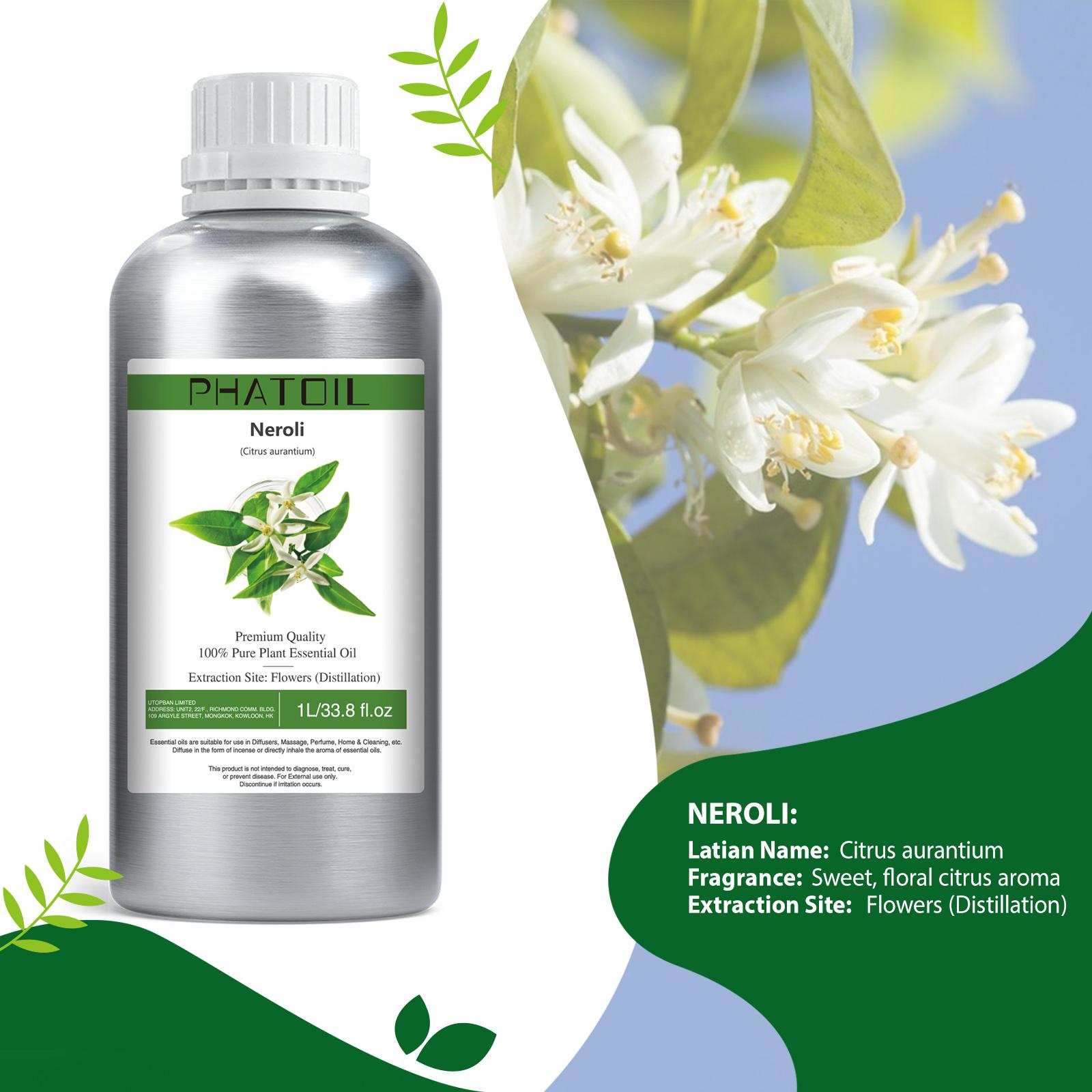 

PHATOIL 1000 мл Ефірні олії, Ваніль, Лаванда, Розмарин, Герань, 100% чиста природа для ароматерапії, дифузора, зволожувача, масажу, парфумів своїми руками Neroli