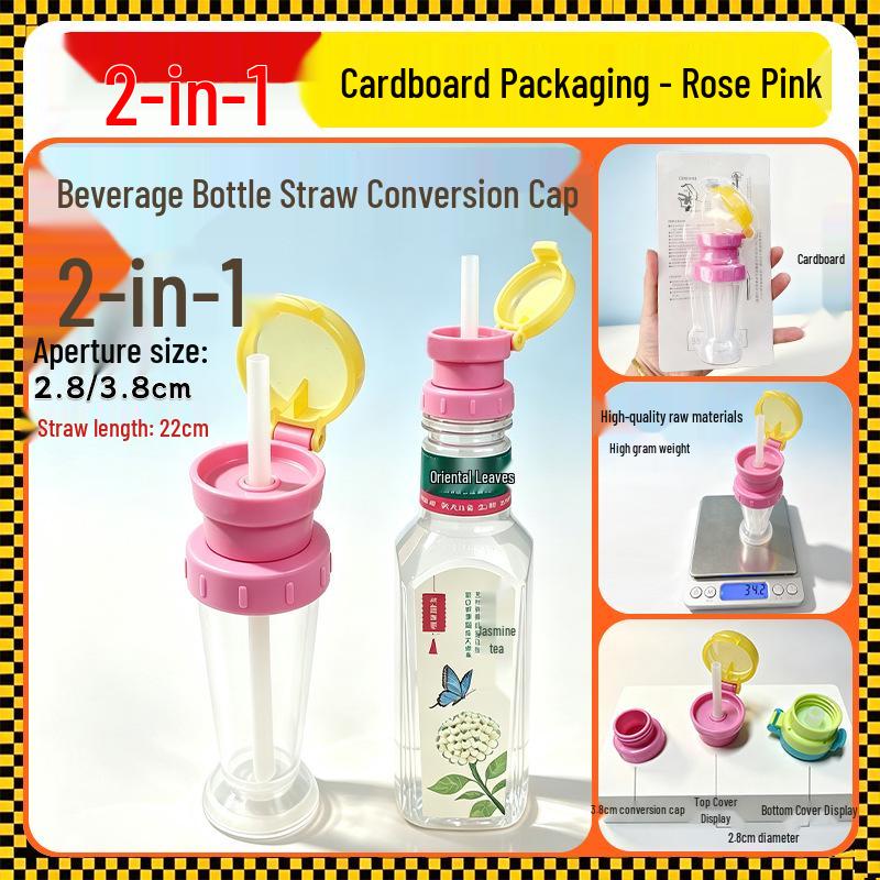 Child-Safe Universal Straw Adapter for Beverage Bottles