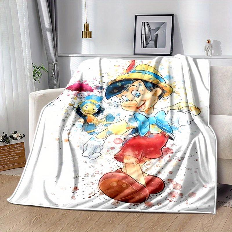 1 pezzo, Stampa Artistica Acquerello di Pinocchio e Grillo Parlante Decorazione per la Casa, Coperta Plaid per Divano, Letto, Viaggio