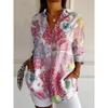 Floral Printed Long Sleeve Shirt for Women 3D Summer Trend New Fashion Top