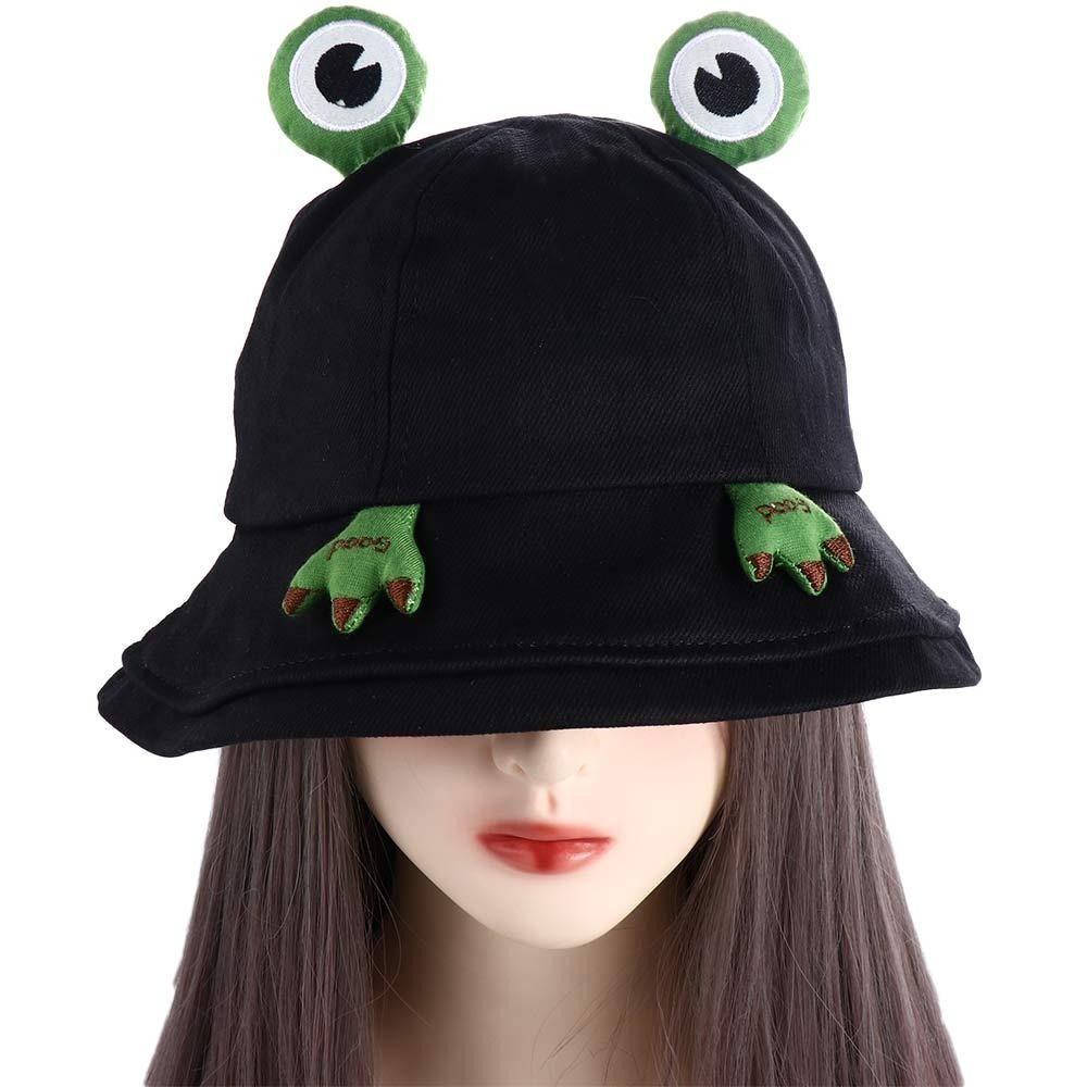 Big Brim Frog Fisherman Hat Breathable Cute Sun Visor Hat Fashion Women Bucket Hat  Leisure Wear