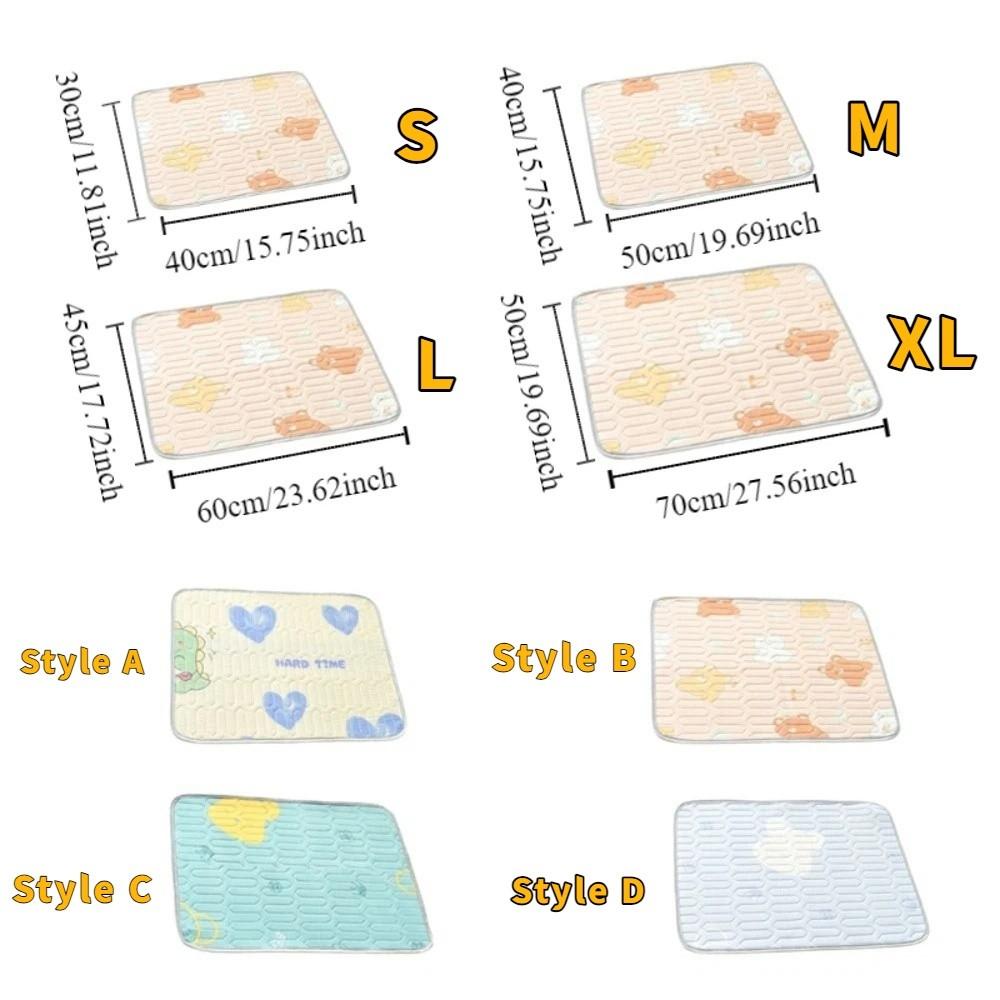 Washable Cooling Dog Mat Cool Feeling Cat Sleeping Cushion Cartoon Pattern Pet Nest Mat  Car Travel