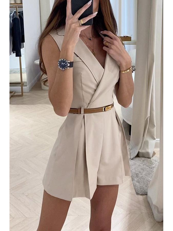 2024 Women's Fashion: Slim Fit Temperament Suit Jumpsuit for Commuting & Style