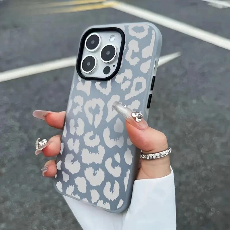 

Gray Leopard Print Jelly Various Color Phone Case For iPhone 17 AIR 16 15 14 13 12 11 PRO MAX PLUS Y2K Shockproof Silicone Cover iPhone 11 Pro Max чорний