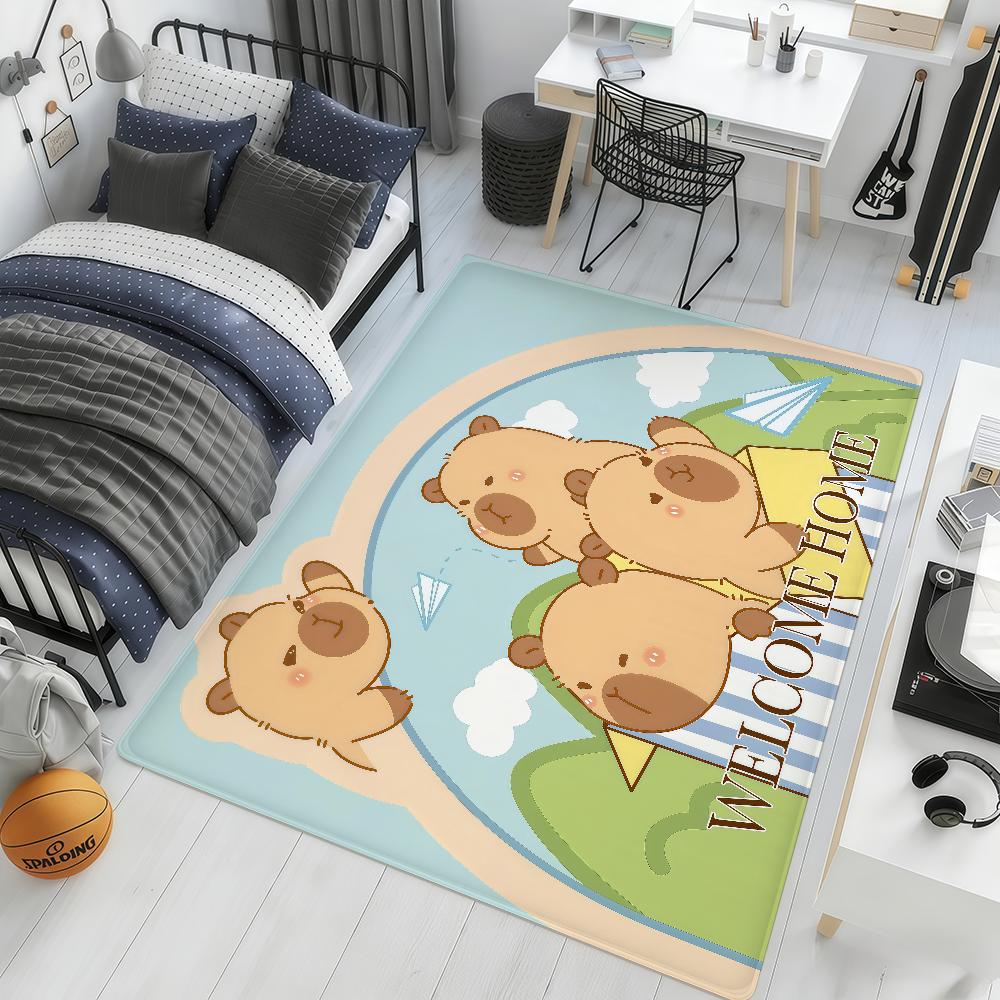 cartoon cute funny art Capybara hogar Bedside Rug Kitchen Bath Floor Mat Hallway Balcony Carpet Entrance Doormat Decor Home