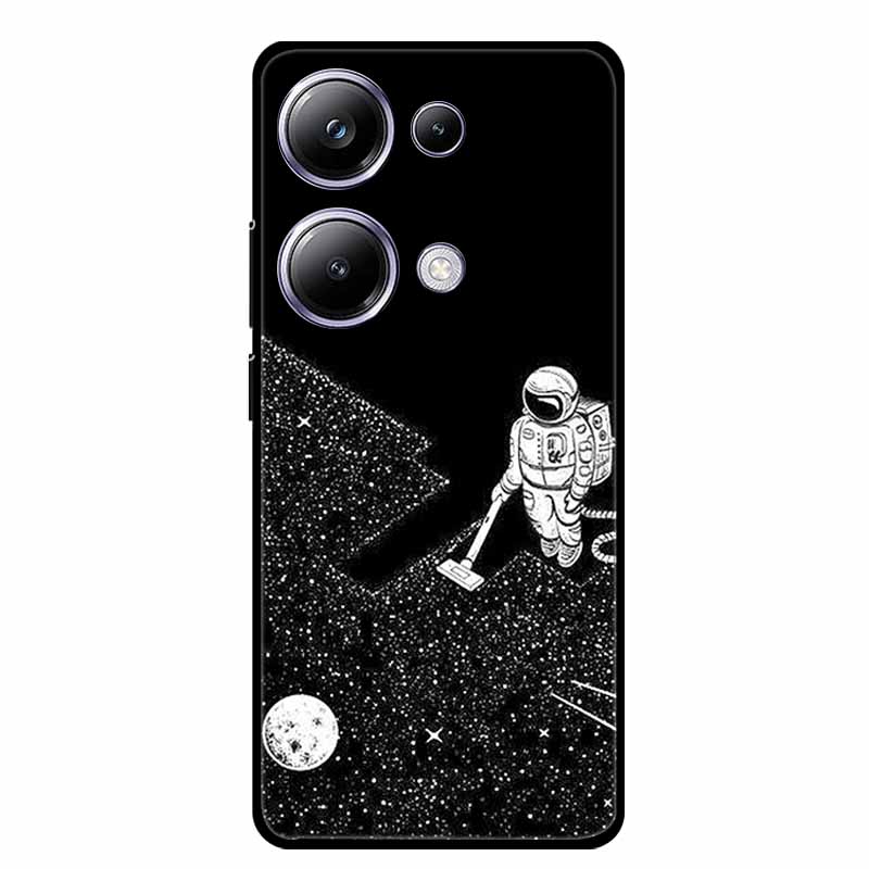 For Xiaomi Poco M6 Pro 4G Phone Case Cover Wolf Shockproof Black Silicone Soft Back Cover Cases For Poco M6 Pro Case M 6 M6Pro