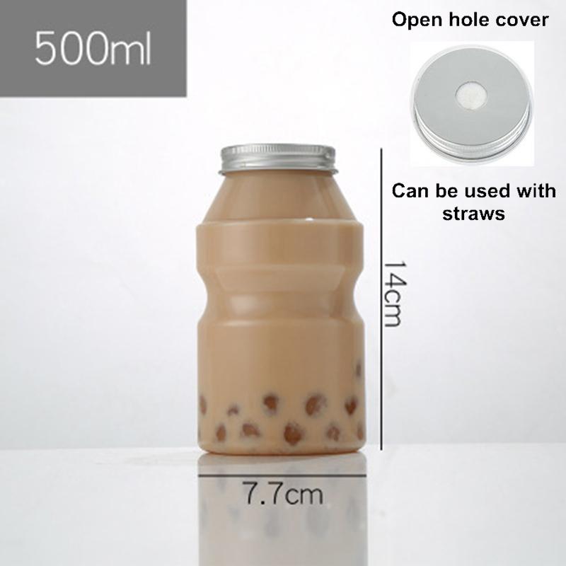 500ml Portable Fruit Juice Cold Brewed Tea Bottle Transparent Plastic Beverage Bottle Disposable Milk Tea Bottle