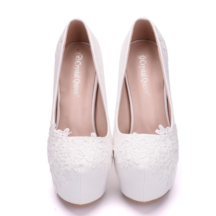 Buy Crystal Queen Bridal Shoes Summer Hollow White Lace Beautiful
