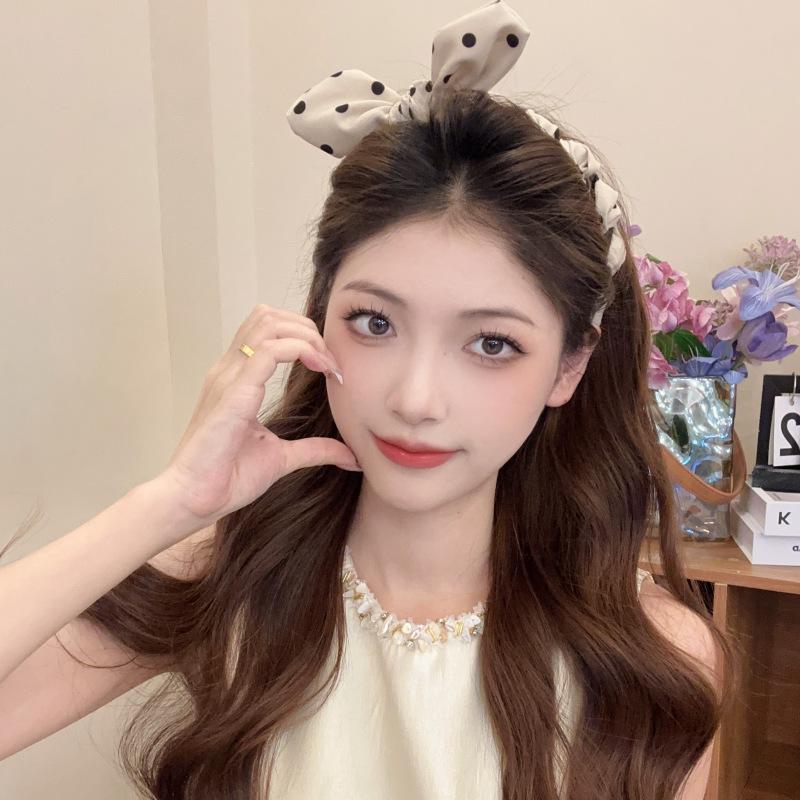 Elegant Polka Dot Bow Toothed Hairband For Women Girls Sweet Hair Ornament Headband Hair Hoop  Hair Accessories Gift