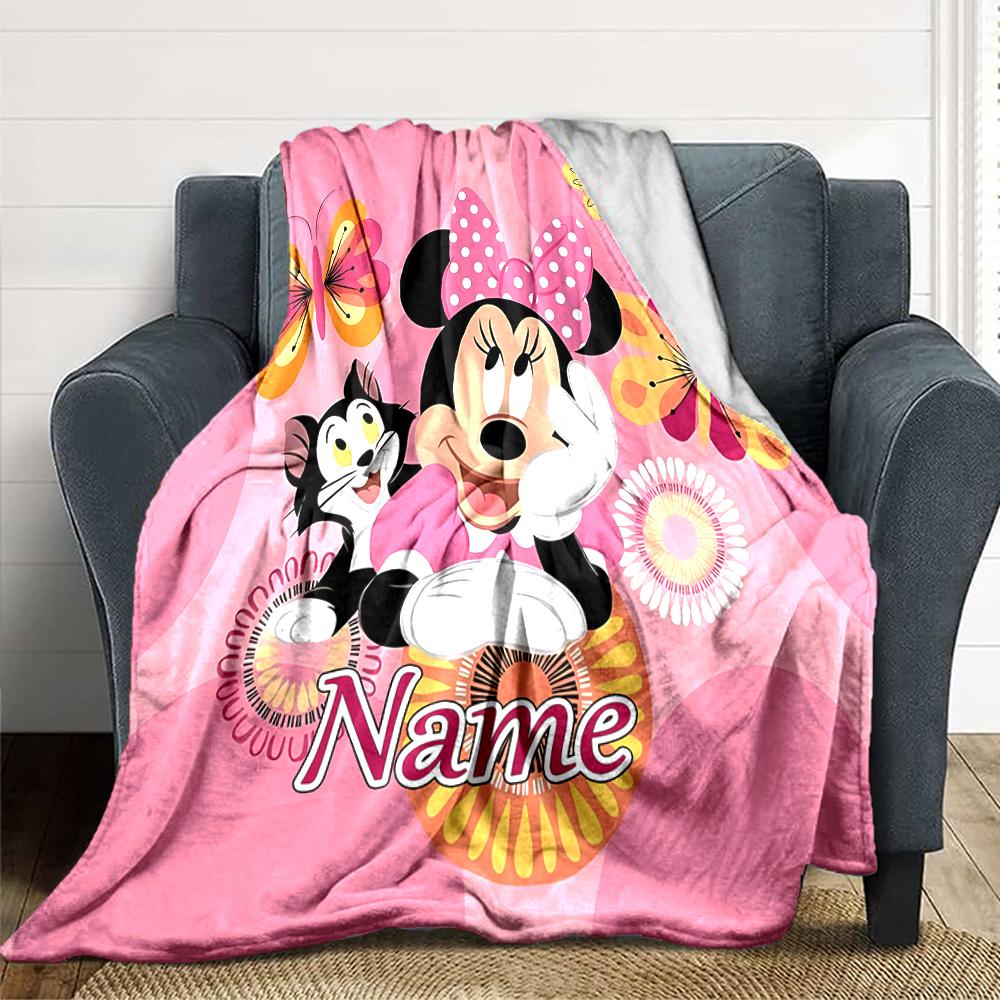 Custom Name Mickey Mouse Celebration blanket for Couch & Bed, Plush Cozy Fuzzy Blanket Super Soft & Warm Blankets for Fall and Winter. 090826