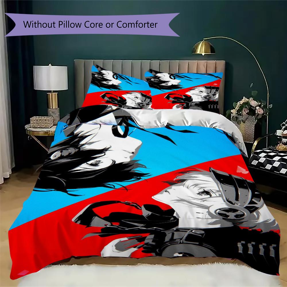 Persona Pattern Bedding uilt Set uilt Cover Pillowcase Home Decoration Birthday Gift (1 * duvet cover + 2 * pillowcase without core)106