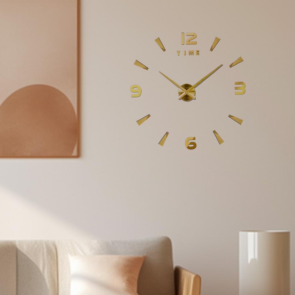 DIY Wall Clock Frameless Silent Modern 3D Mirror Wall Sticker Clock for Bedroom Living Room Home Decoration