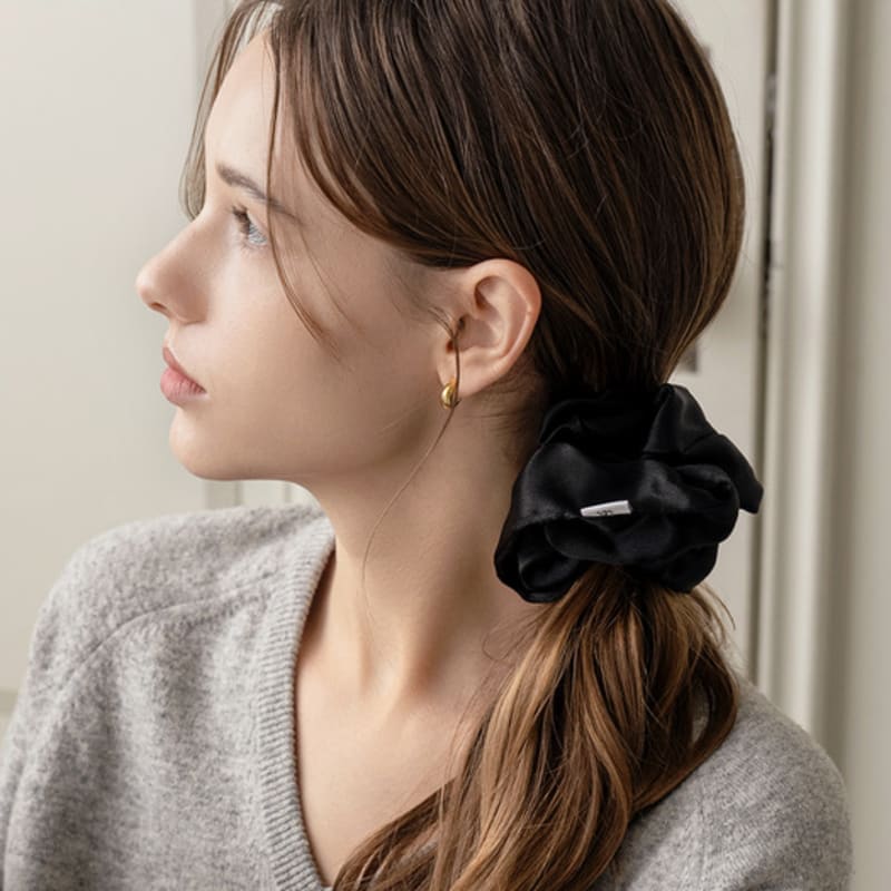 HAS [2SET] HDM009 Basic satin scrunchie