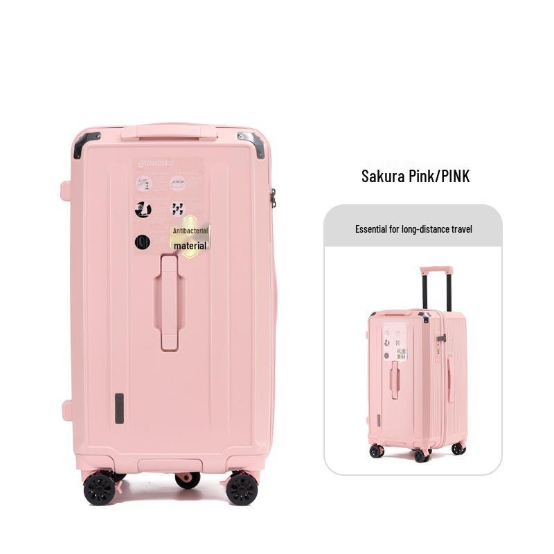 32-Inch Large Capacity Durable Leather Trolley Case with Combination Lock for Men & Women