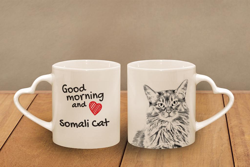 Somali – Cat mug, adorable heart-shaped handle mug | Art-Dog
