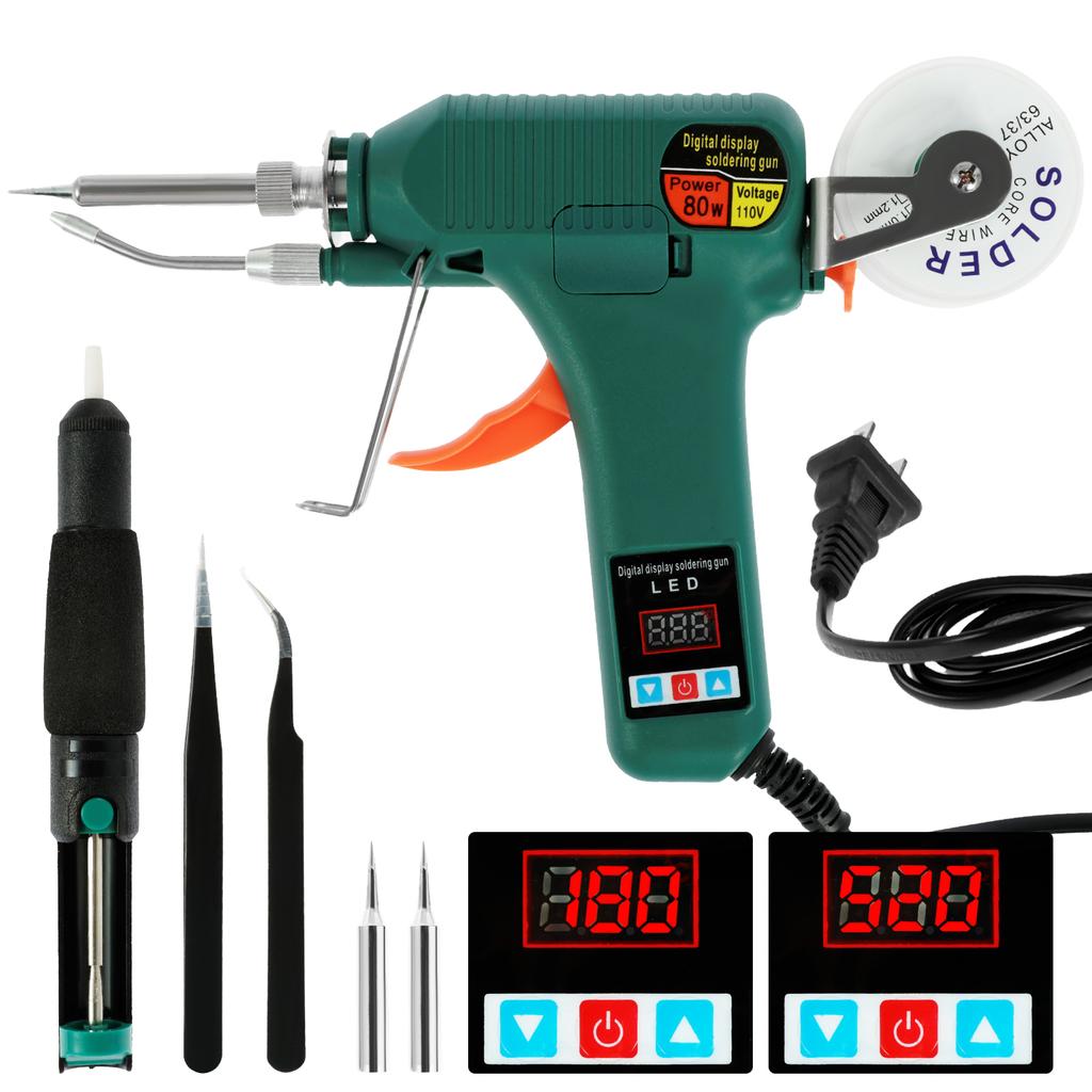 Electric Soldering Iron Kit with Adjustable Temp 180-520°C/356~932℉ Auto Send Tin Soldering Iron Gun for Welding Repair Tool