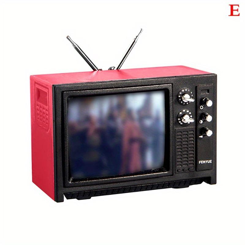 DollHouse Mini Retro TV Toy Ornaments Miniature Simulation Furniture for Living Room Decoration