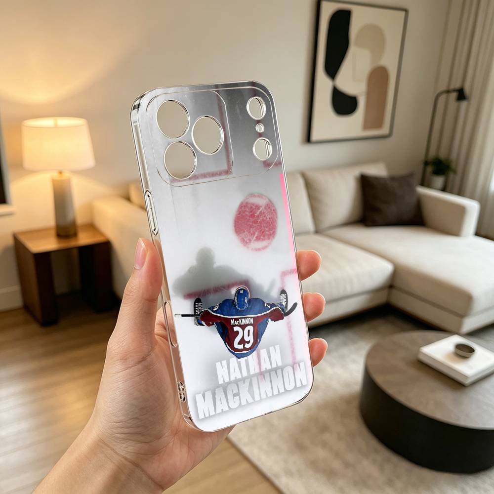 Hockey Player Nathan MacKinnon  Phone Case For iPhone 17 16 15 14 13 12 11 Mini Pro Max Plus Transparent Cover iPhone17