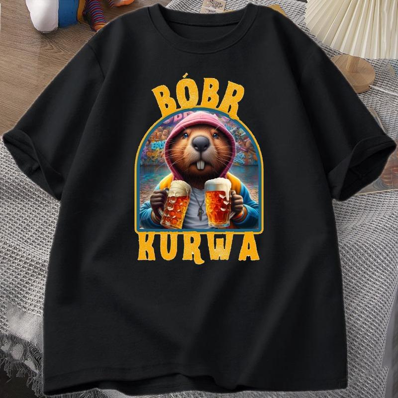 Bbr Kurwa Gladiator T Shirts for Unisex WOMEN The Glory of Rome Graphic TShirt Bober Beaver Boberek Tshirt Casual Graphic Tees