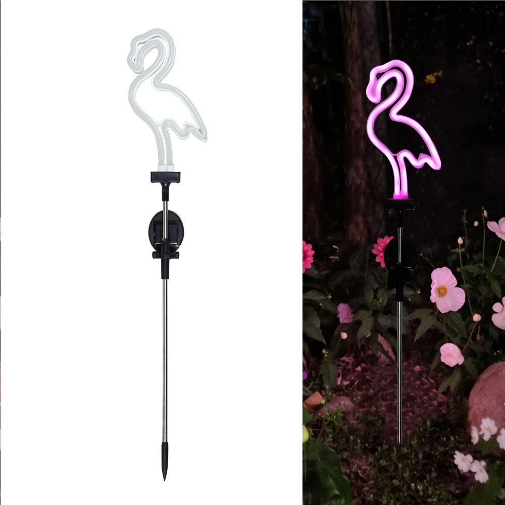 Solar Flamingo Light Garden Ornament Outdoor Waterproof Lawn Lamp Landscape Yard Light Patio Walkway Decoration Party Supplies
