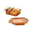 TAYOHYA Amber Star River 2-Compartment Glass Food Container