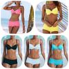 Elegant Solid Color Bikini For Women Sexy Backless Swimsuit With Underwire