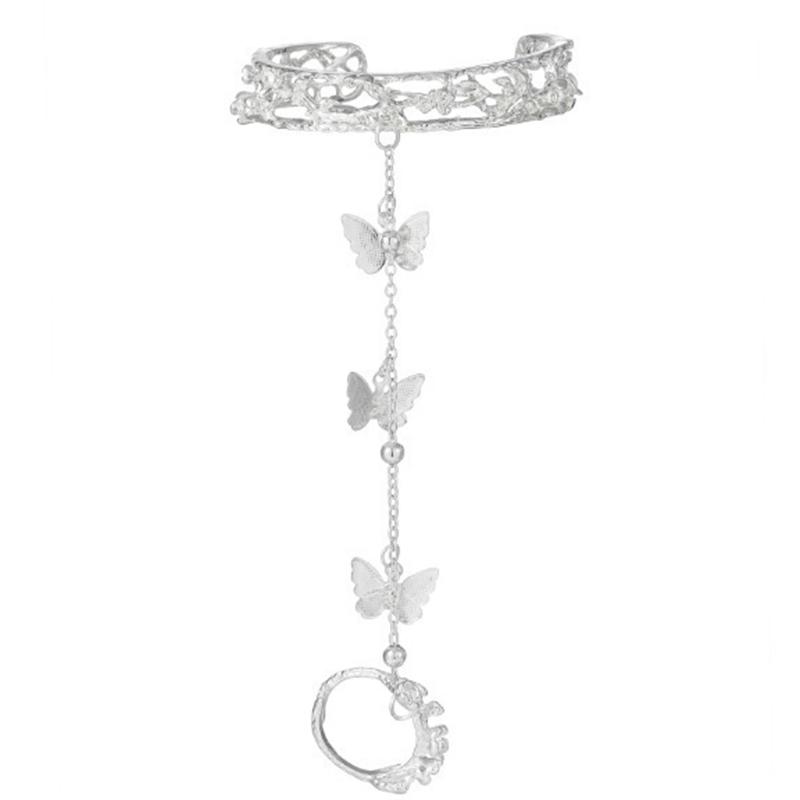 Anime Tian Guan Ci Fu Bracelet With Bell Ring Hua Cheng Xie Lian Adjustable Butterfly Finger Rings Pendant Jewelry Accessories