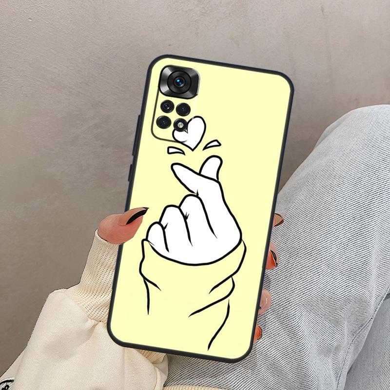 

Kpop Жест Сердце Рукой Пальцами Для Xiaomi Redmi Note 14 13 9 10 11 12 15 Pro Plus Чехол Обложка Для Redmi 15 C 13C 12C 10C 14C Redmi Note 10 Pro