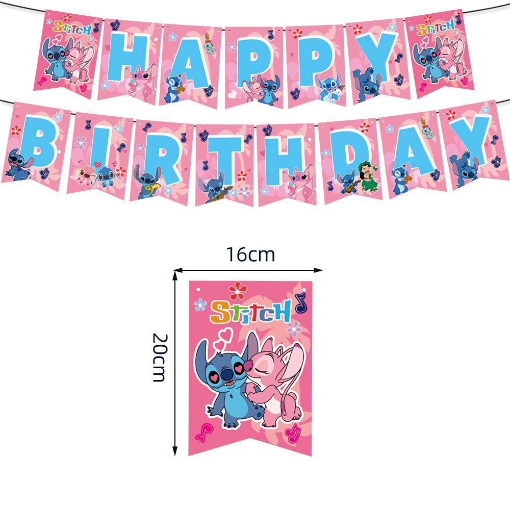 Lilo Pink Stitch Birthday Party Decorations Supplies Tableware Banner Balloon
