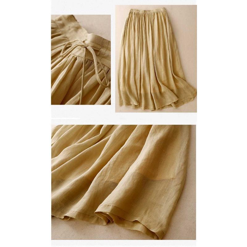 Elastic Waist Wide Leg Loose Double Layer Skirt