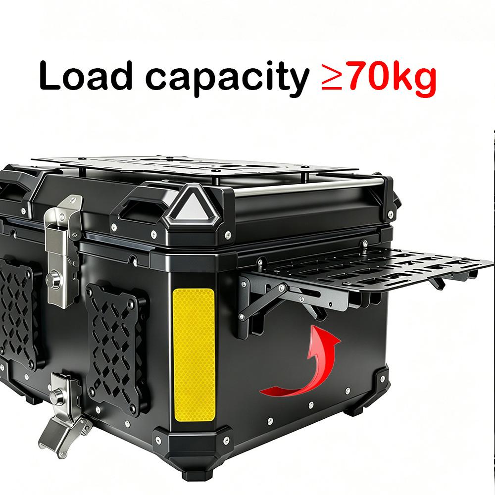 Folding Aluminum Motorcycle Trunk Tail Box Universal Top Case Quick-Mounting Molle Panel Tactical Storage Box Modular Organizer