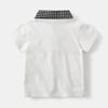 Boys Short Sleeve Shirt with Plaid Collar Summer Thin Fashion Tops for Toddler Kids Baby High End T Shirt
