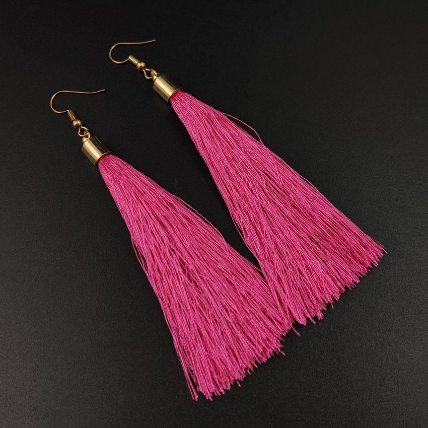 Vintage Red Tassel Earrings: Retro Ethnic Style Chandelier for Women