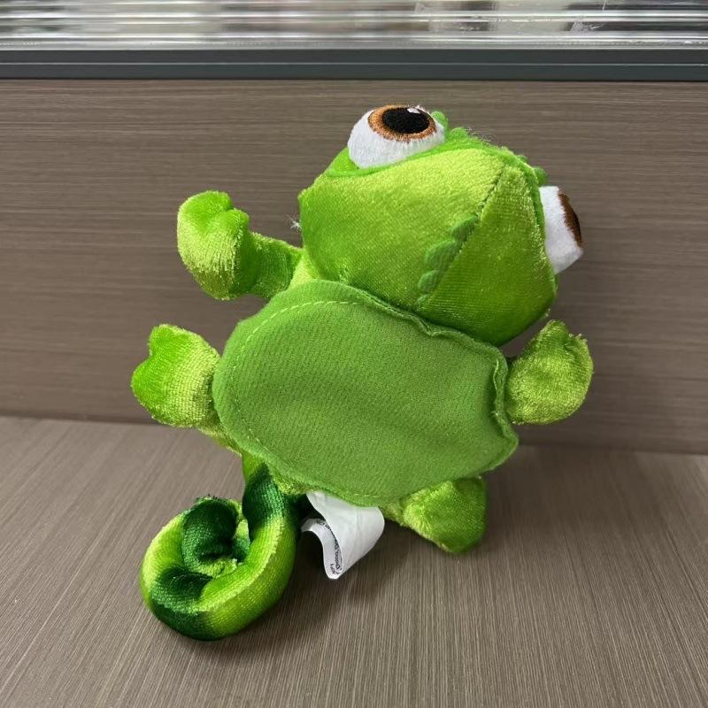 Color Changing Lizard Plush Doll Sitting Shoulder Strap Disk Base Color Changing Dragon Green Lizard Cloth Doll