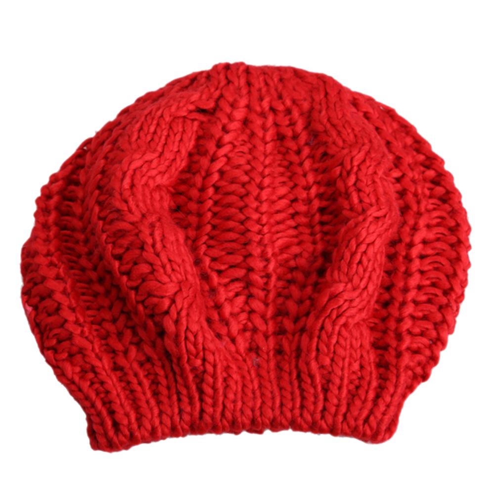 2023 New Fashion Winter Women Beret Warm Knitted Baggy Beanie Hat Pretty Comfortable Plain Caps Multicolor Elasticity Ski Cap