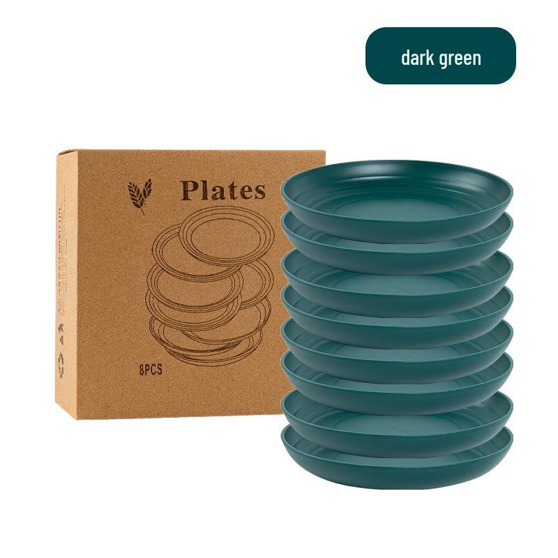 Cross-border Plastic Tableware Set: Plates, Bowls, Cups, Vomit Bowls, 24-Piece for Home Use.