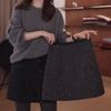 Plus Size Woolen Midi A-line Skirt - Sparkly, High Waist, Bodycon, Autumn/Winter Collection
