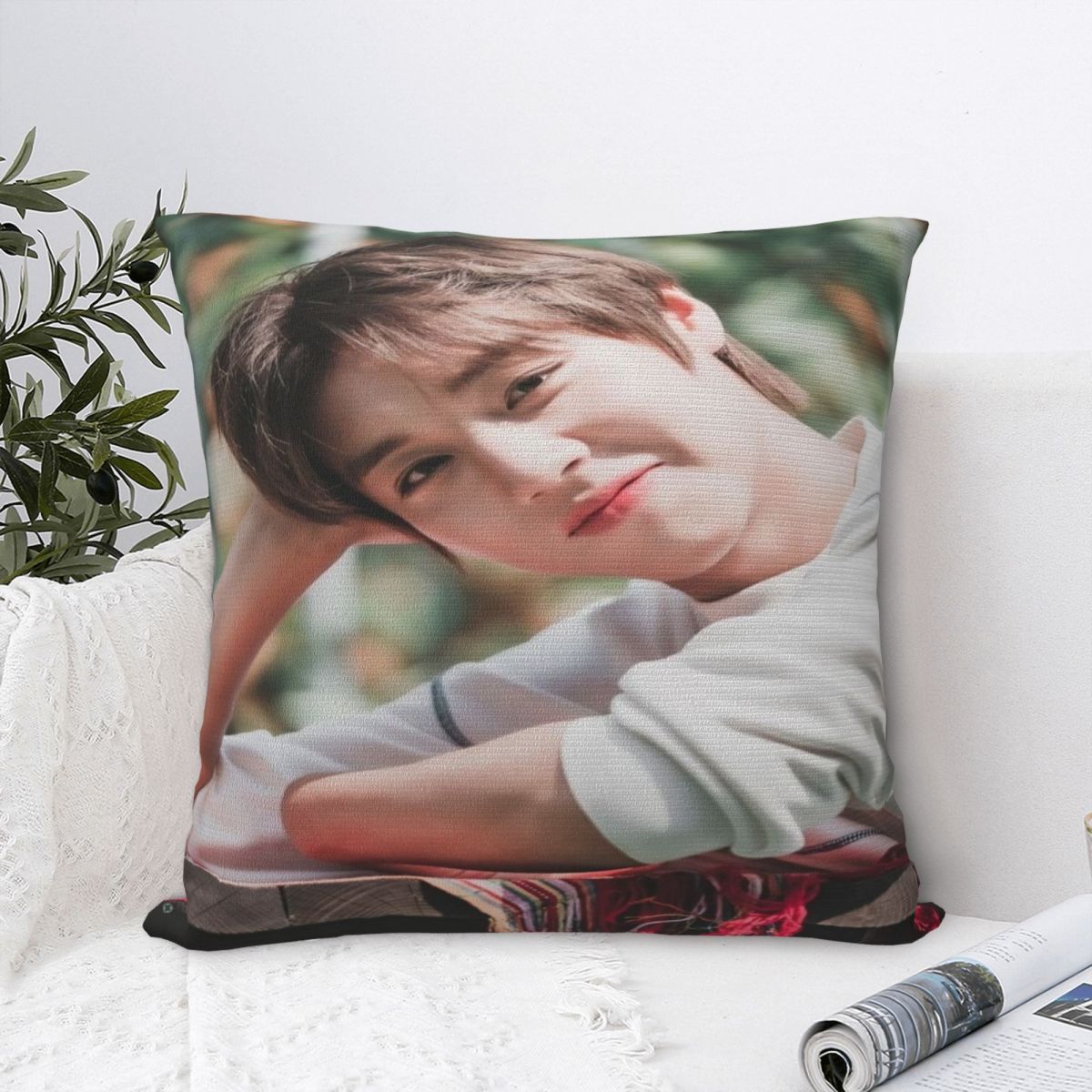 Shanika Chen Unisex Park Ji Hoon Fan Gift Printing Pillowcase Cushion Cover Throw Pillow Cover Y2k Home Decor Zippered Multi-Size
