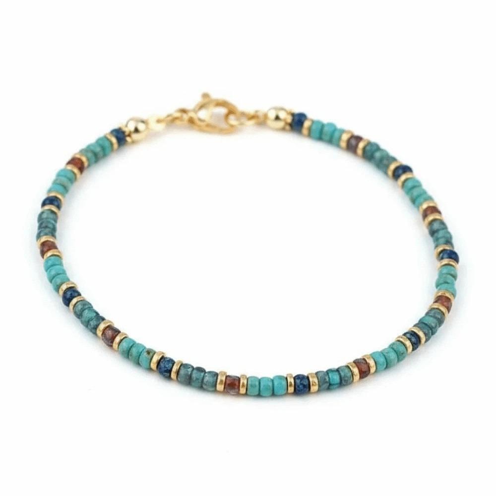 Hypoallergenic Metal Turquoise Beaded Anklet Beads Ankle Bracelet  Music Festivals