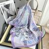 Floral Print 70*70cm Silk Square Scarfs for Women Fashion Hijab Female Headband Soft Satin Neckerchief Foulard Bandana Neck Ties