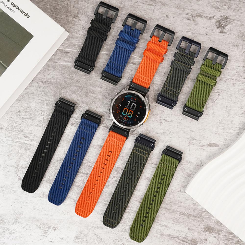 

20MM 22MM 26MM Canvas strap For Garmin Descent G2 G1 / Enduro 3 2 smartwatch nylon sports Quick release band breathable replacem 20MM зелений