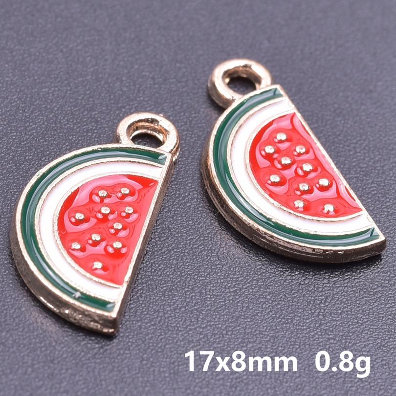20 Stück Lebensmittel-Accessoires Rote Erdbeere Kirsche Emaille-Anhänger Für Schmuckherstellung Großhandel Frucht Banane Avocado Anhänger Anhänger-Zubehör