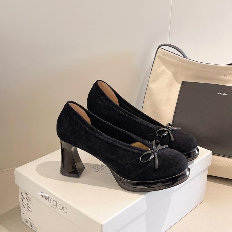 Bow Women Mid Heels Shoes Autumn Designer Fashion Pumps Dress Elegant Woman Sandals 2025 Trend Brand Party Zapatillas De Mujer