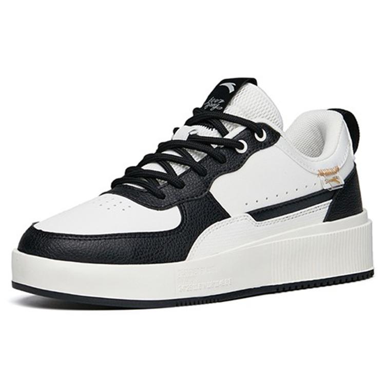 New Anta Slip Resistant Cushioning Wear Resistant Low Top Skateboard Shoes Women's White Black 922228012-5