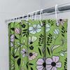 Bright Floral Shower Curtain Green Boho Decor Modern Bathroom Accents